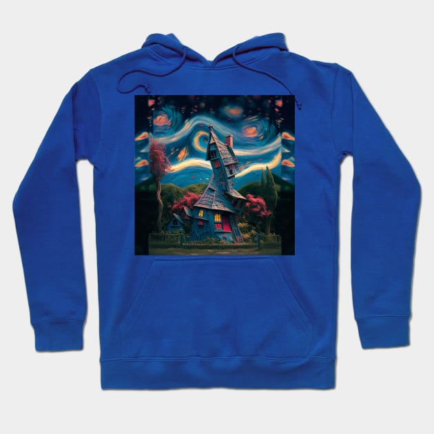 Starry Night Over The Burrow Hoodie by Grassroots Green